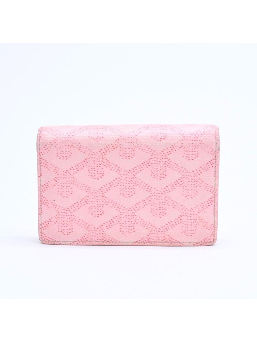 Goyard Card Case Herringbone Pattern Goyardine Canvas Pink